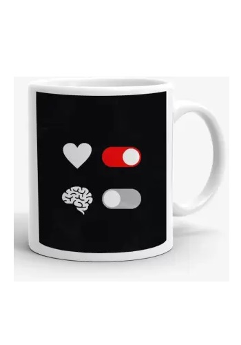 BeeMugs Heart on and Brain off coffee mug||Heart on and Brain off Printed coffee mug ||Best Gift ||Pr