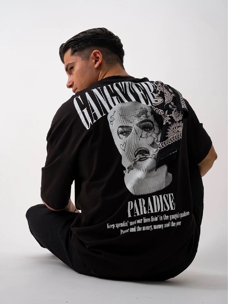 Men's Gangster'S Oversized Graphic Tee
