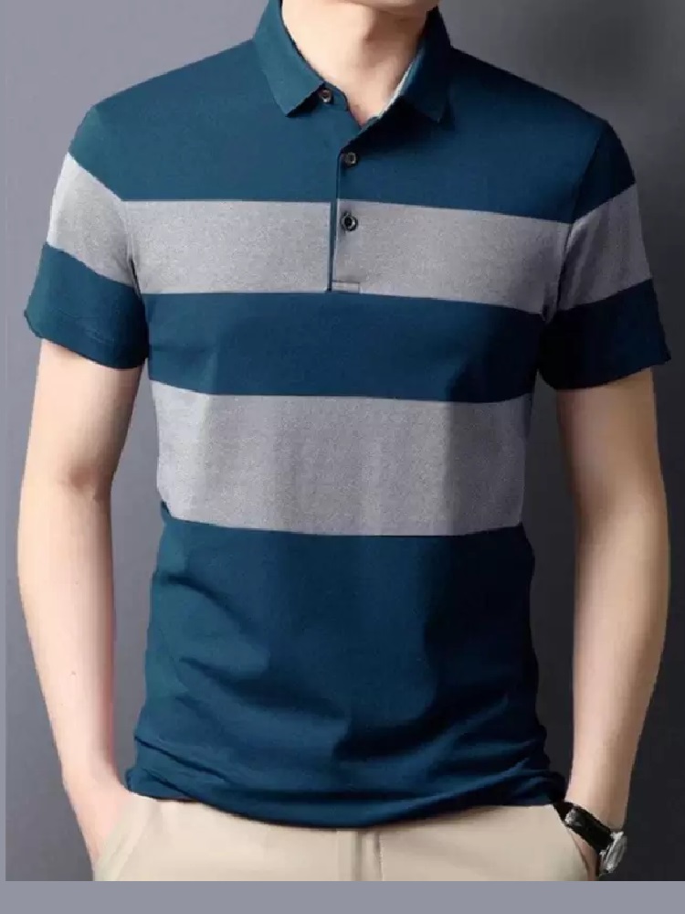 Regular Fit Colourblocked Polo T-Shirt
