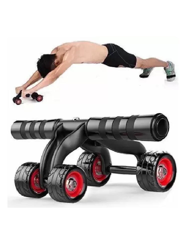  4-Wheel Ab Roller Wheel Abs Carver for Abdominal & Stomach Exercise Training with Knee Mat for Men a