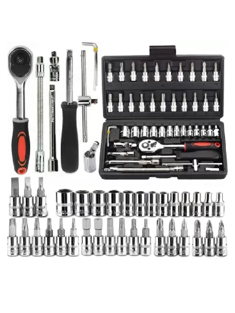 46 in 1 Tool Kit New Tool Set - 46 In 1 Pcs Tool Kit & Screwdriver and Socket Set,Hand Tool Kit Wrenc