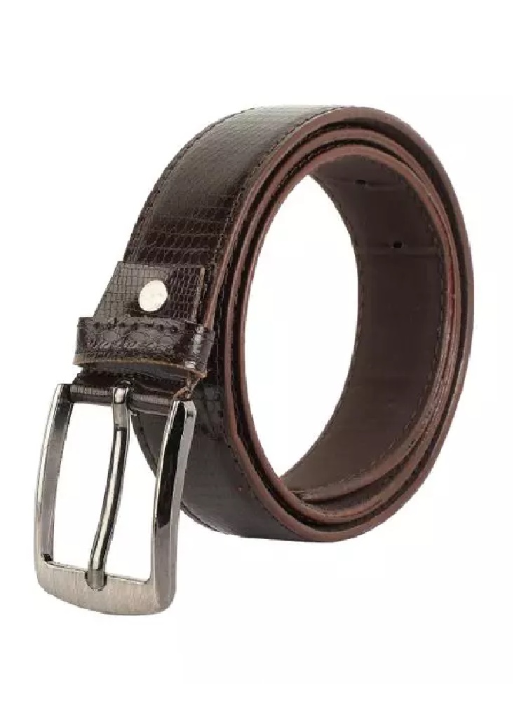 Men Evening, Casual, Formal, Party Brown Genuine Leather Belt IndianCobra25