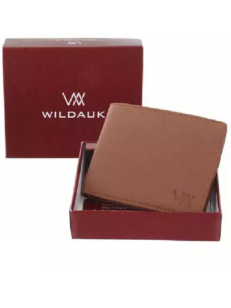 WILDAUK Men Casual, Travel, Formal Beige Artificial Leather Wallet - Regular Size (10 Card Slots)