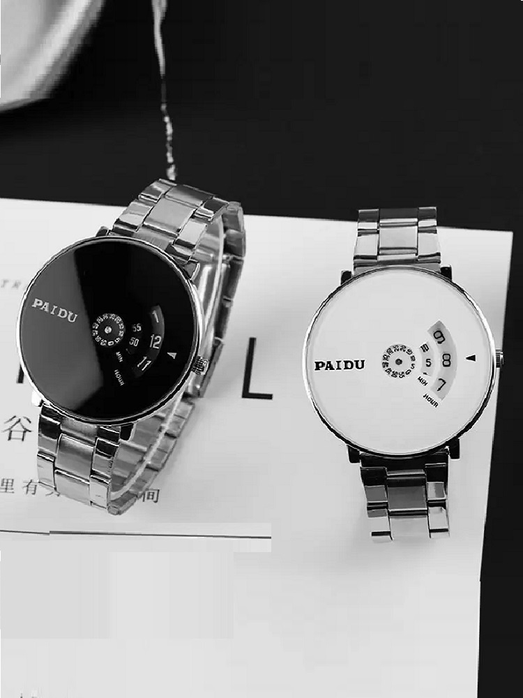 ANDHAK Metal Watch Analog Quartz Watch WHITE and BLACK COMBO For Men And Boys