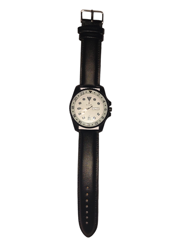 Andhak Rlx black Strap Day & Date Display Analog Watch - For Men AB205
