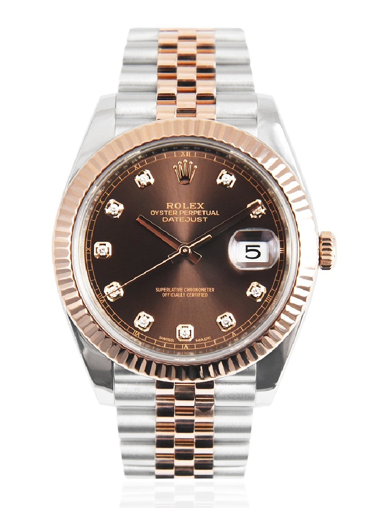 Rolex Datejust 41 Bi-Metal Chocolate Diamond Dial 
